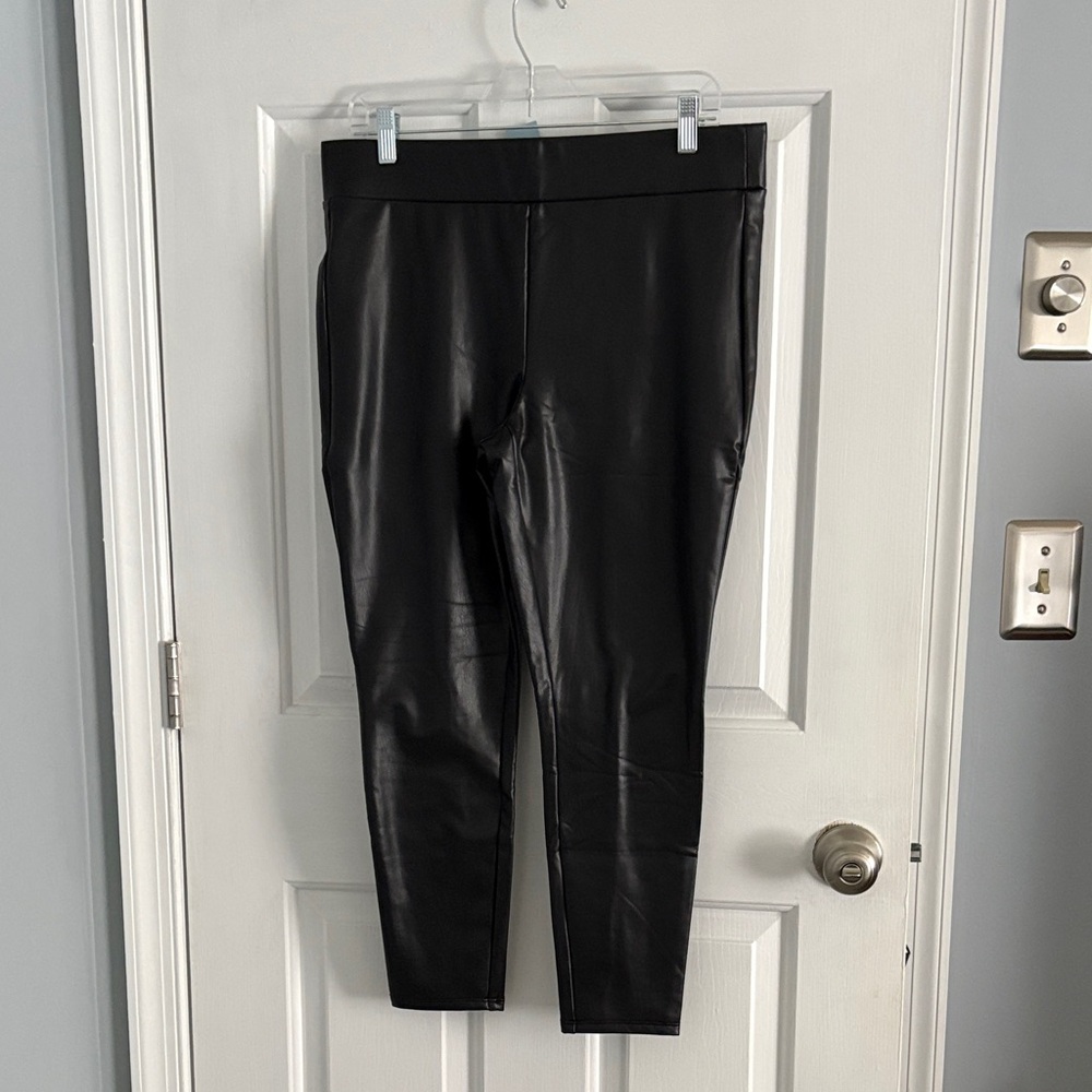 LOFT Black Faux Leather Leggings